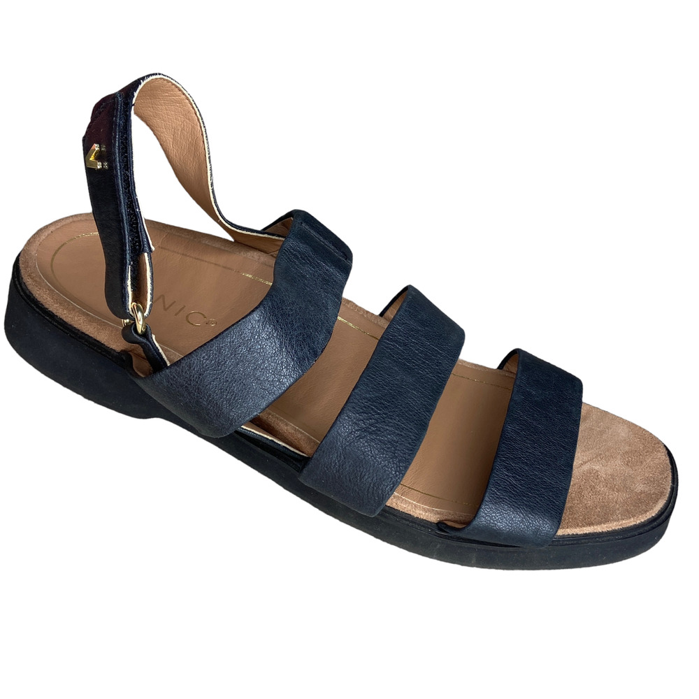 Vionic Black Strappy Platform Sandal 10
